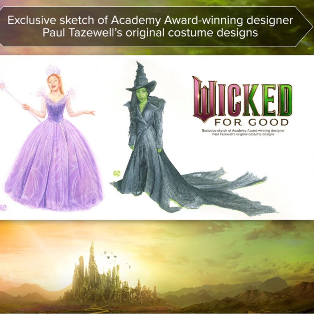 Wicked For Good Costume Sketch Poster Print (NEW)